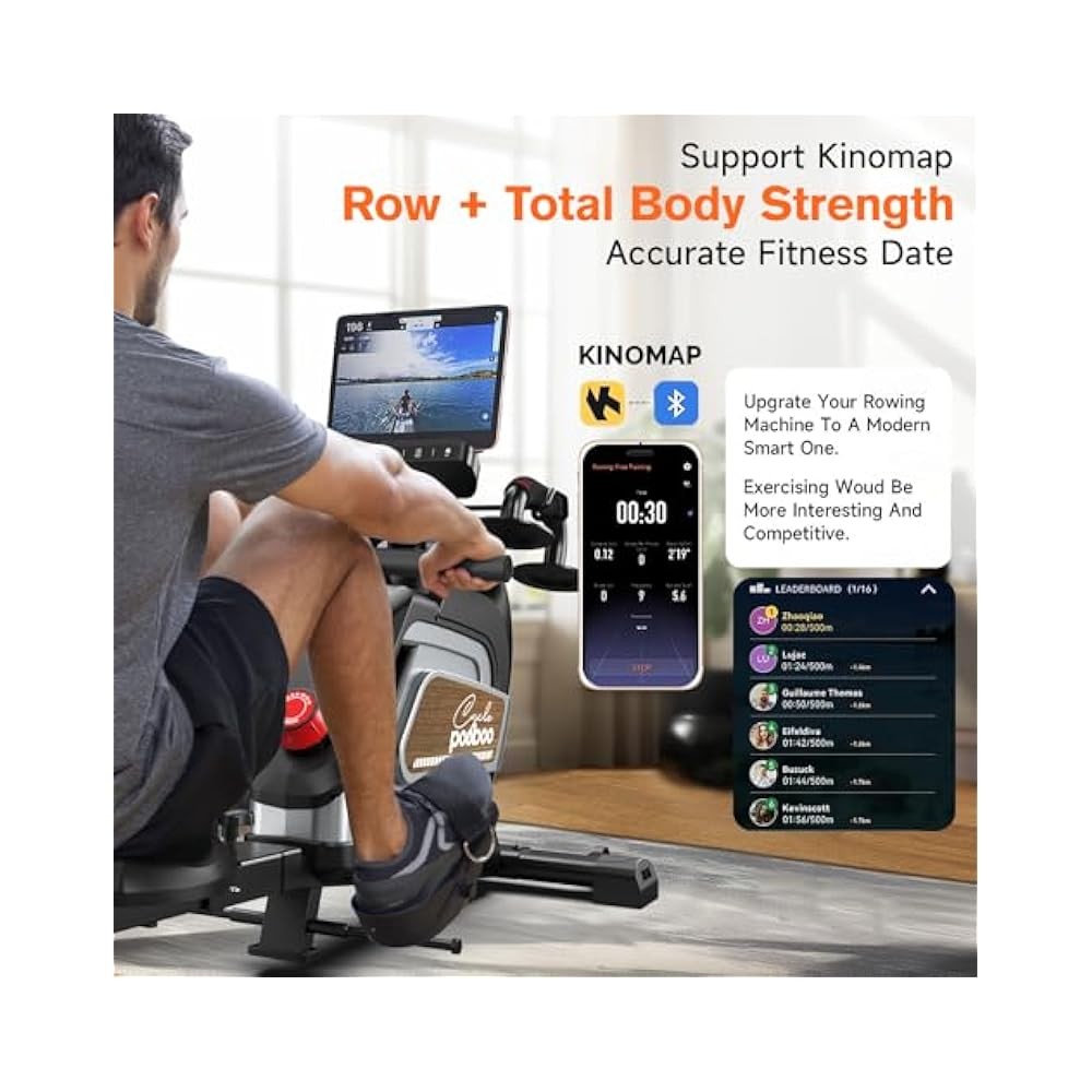 Magnetic Rowing Machine, Folding, 360 LB Capacity, with Tablet Holder