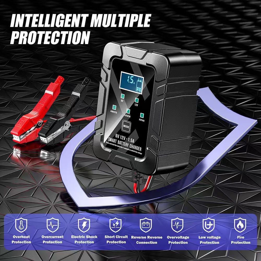 12V/6V Smart Automatic Battery Charger Maintainer Motorcycle Car Trickle Float