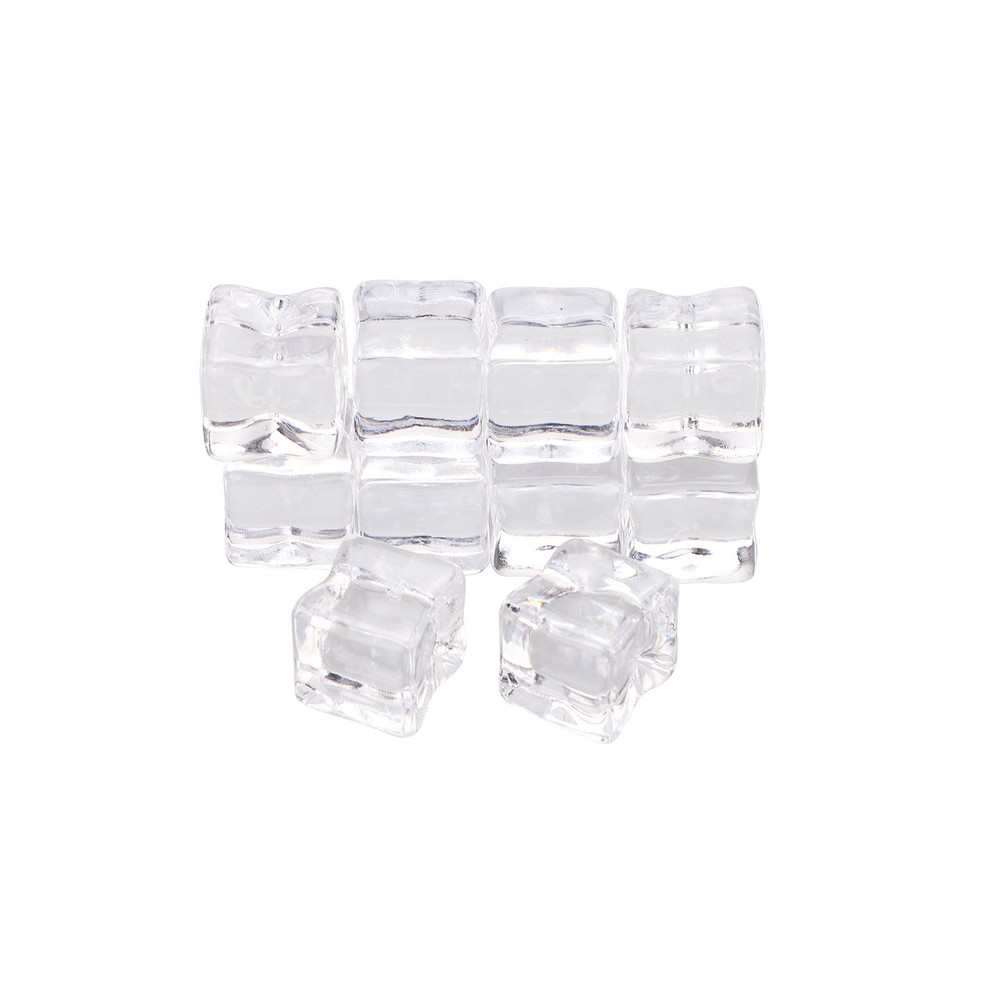 10pcs Fake Ice Cubes For Decoration Drinks Display 10mm Plastic Ice