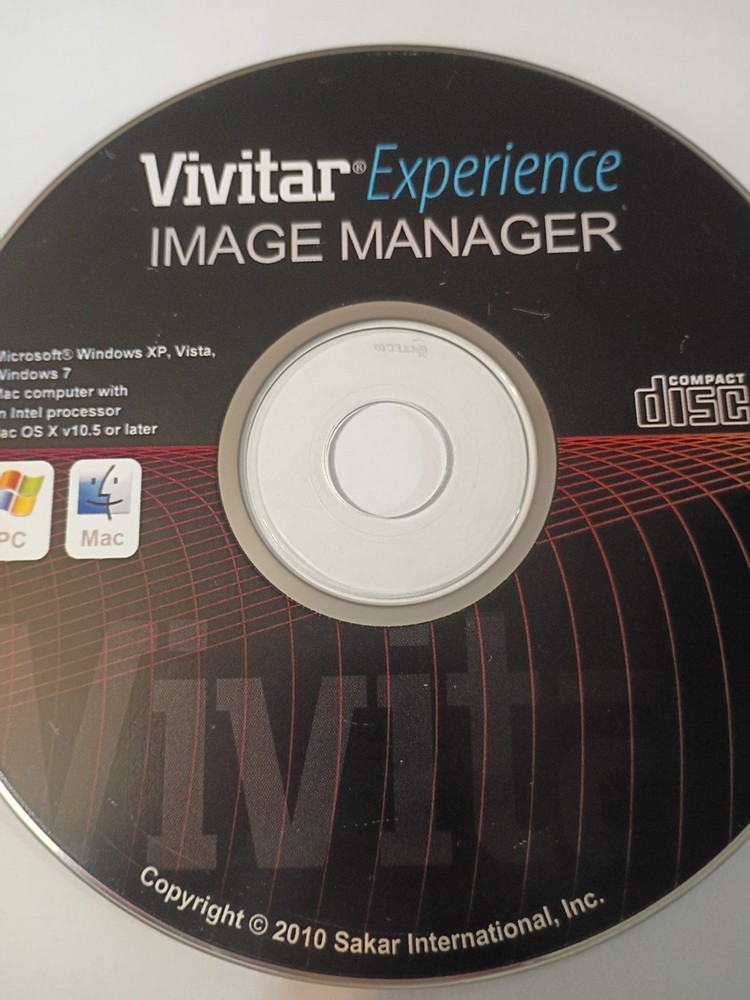 Vivitar Experience Image Manager Software CD PC & Mac Original Disc