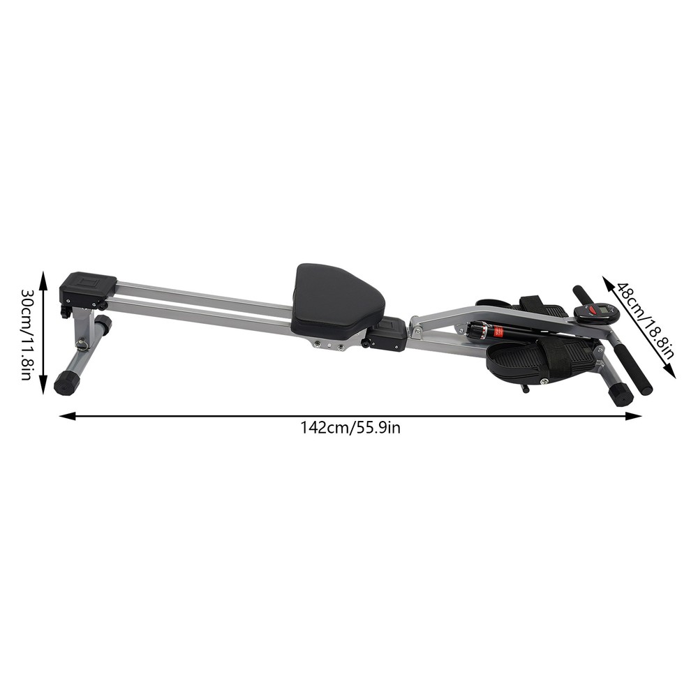 Foldable Rowing Home Rowing Exercise Machine Hydraulic Rowing Machine LED Meter