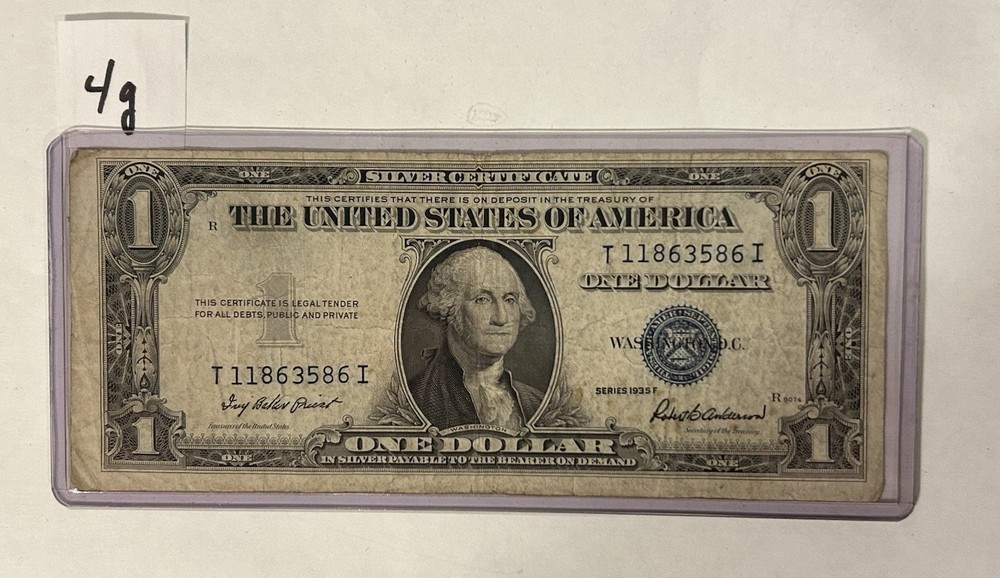 1935 f silver certificate dollar