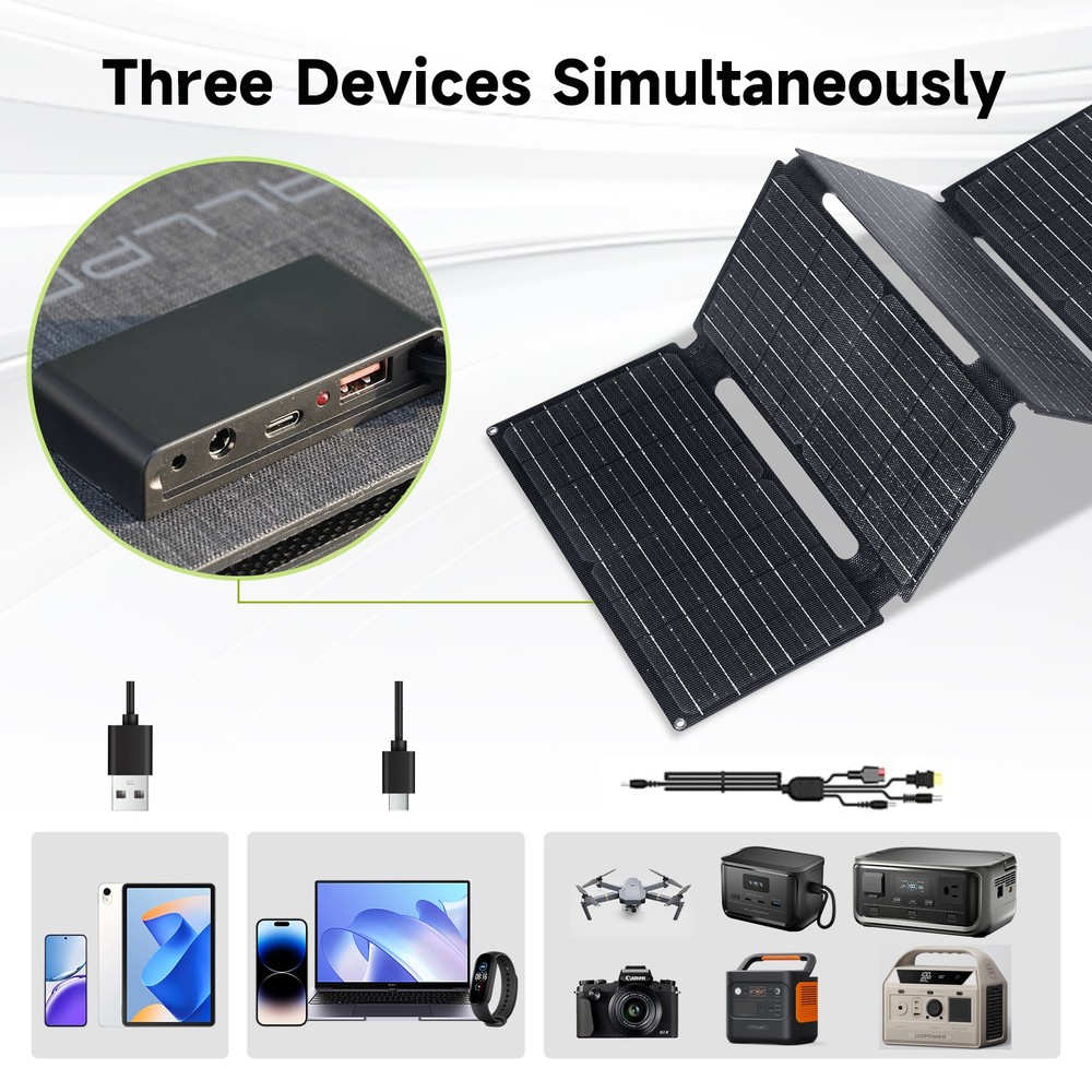 ALLPOWERS Foldable Solar Panel 60W Portable Solar Panel Charger USB for Camping