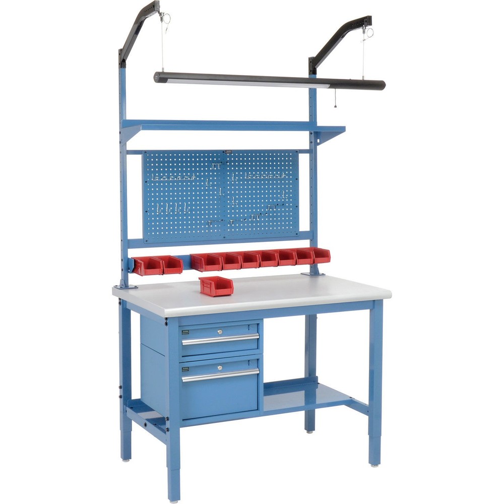 48"W x 36"D Workbench 1-5/8" Thick Plastic Laminate Safety Edge Complete Bench