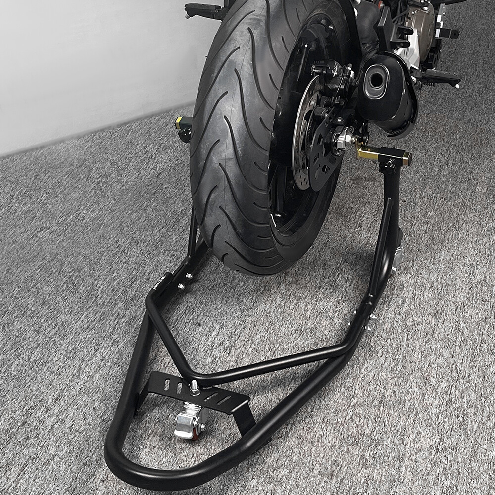 Steel Universal Motorcycle Mobile Lift Frame Bracket Support Stand Black