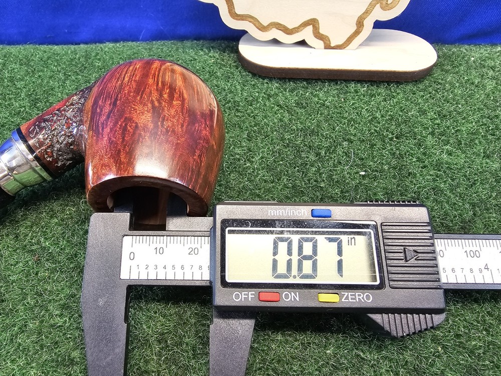 L'Anatra dalle uova d'Oro Partial Rustication Handmade Briar Pipe, Unsmoked