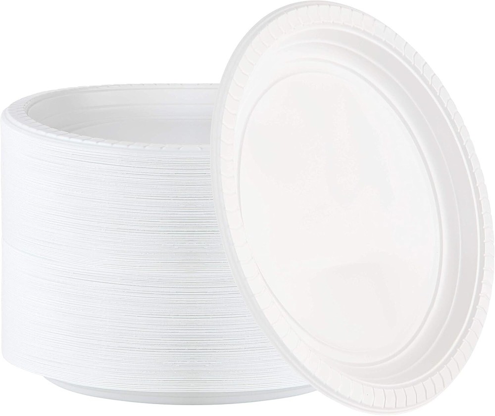 Lightweight 200 Count 9'' Microwave Safe Plastic Plates - Easy Cleanup Solution