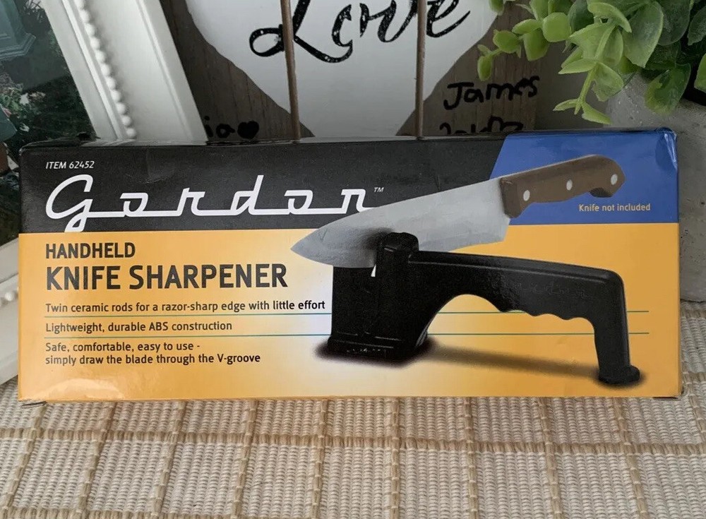Gordon Hand Held Knife Sharpener V Groove Twin Ceramic Rods