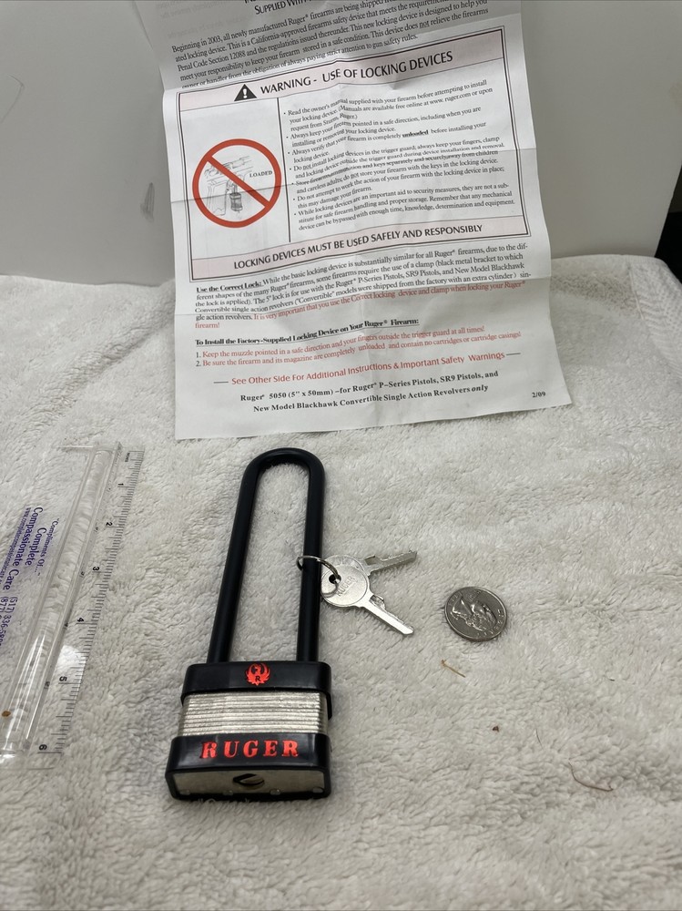 Rugar Firearm Lock 6’-1/2” Inches New