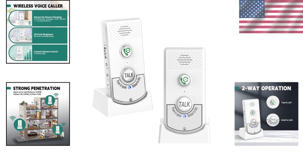 Wireless Intercom System Long Range Two Way Voice Indoor Home Communication