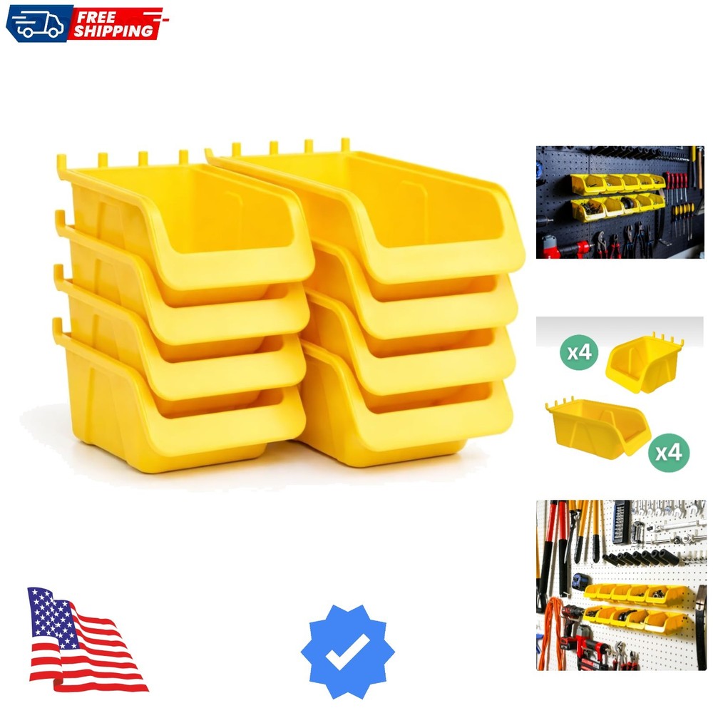 Peg board Bin Kit - Kit PB-4 - Pegboard Accessories for Garage Storage & Tool...