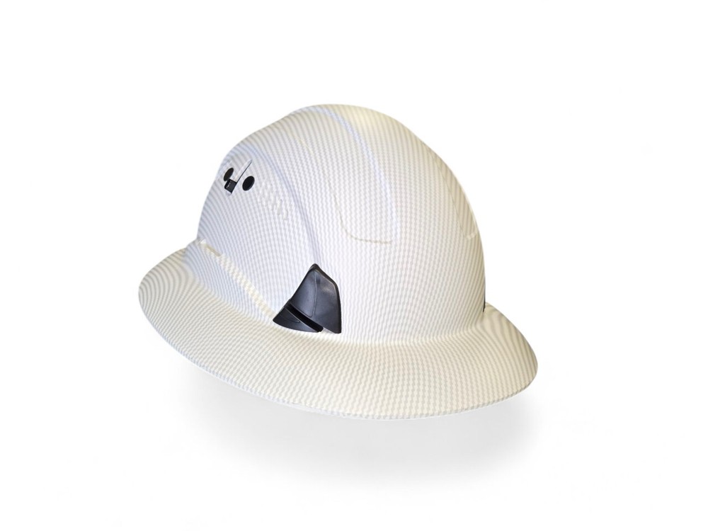 Hydro Dipped Full Brim Hard Hat White