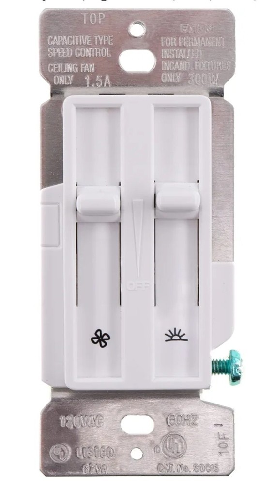 NEW CORE SKYE FAN/LIGHT CONTROL WHITE SINGLE POLE 1.5/300W SDC15AE-PTA