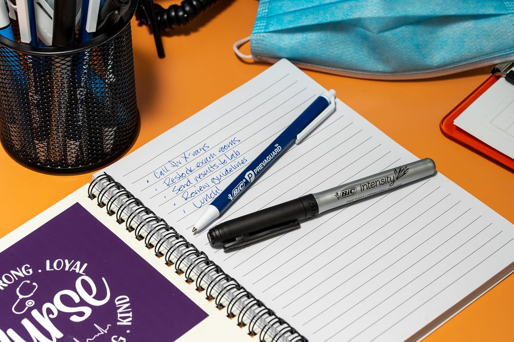 Permanent Markers Fine Point Black 5 Pack Non Slip Grip