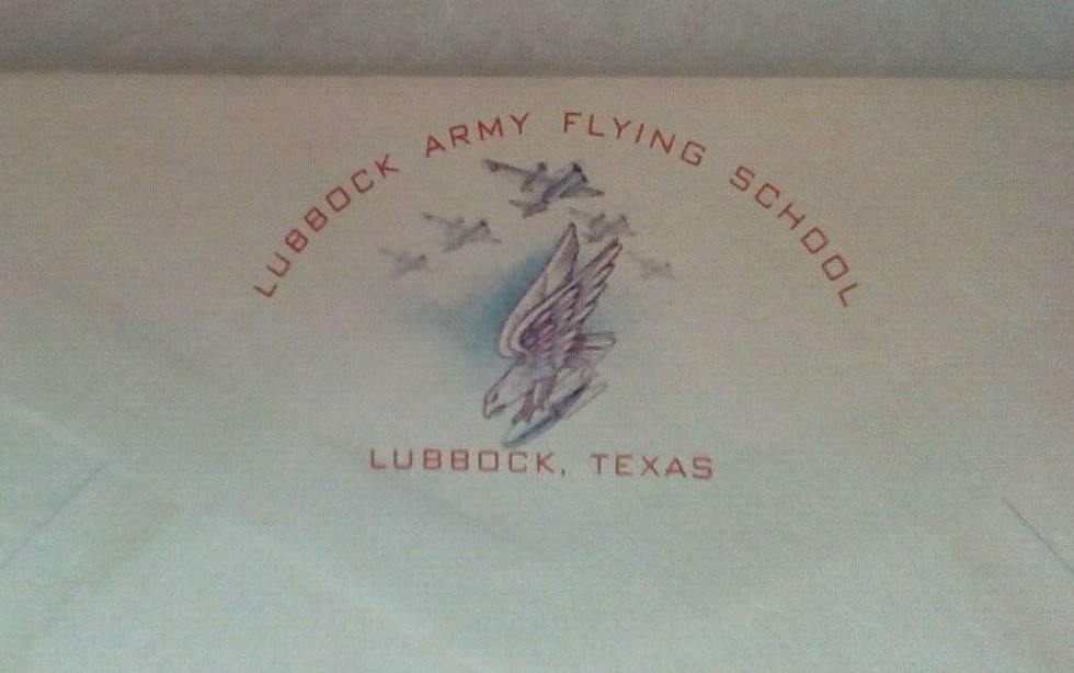 1943 Lubbock Army Flying School Envelope - Eagle, Plane, Bomb - 7 Available!