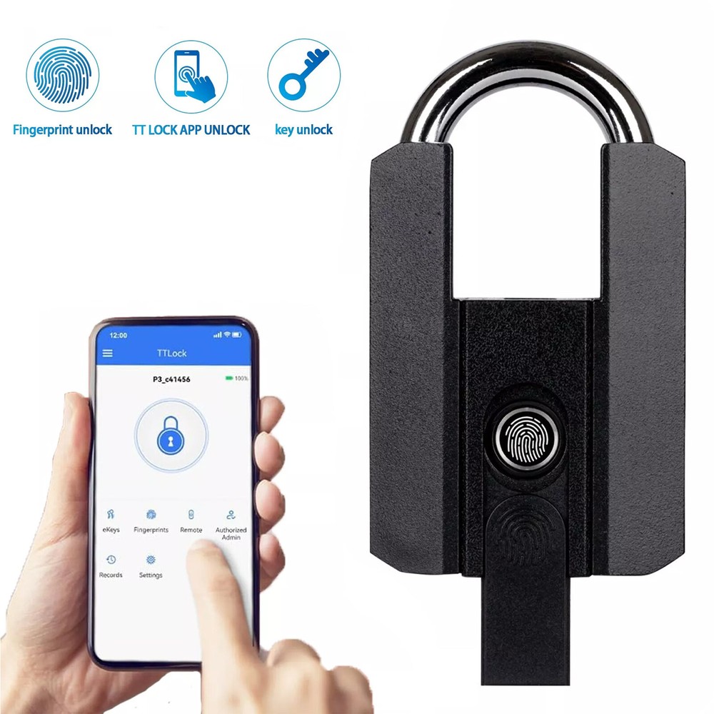 Smart Fingerprint Lock Smart Padlock USB Charging APP Control for Door