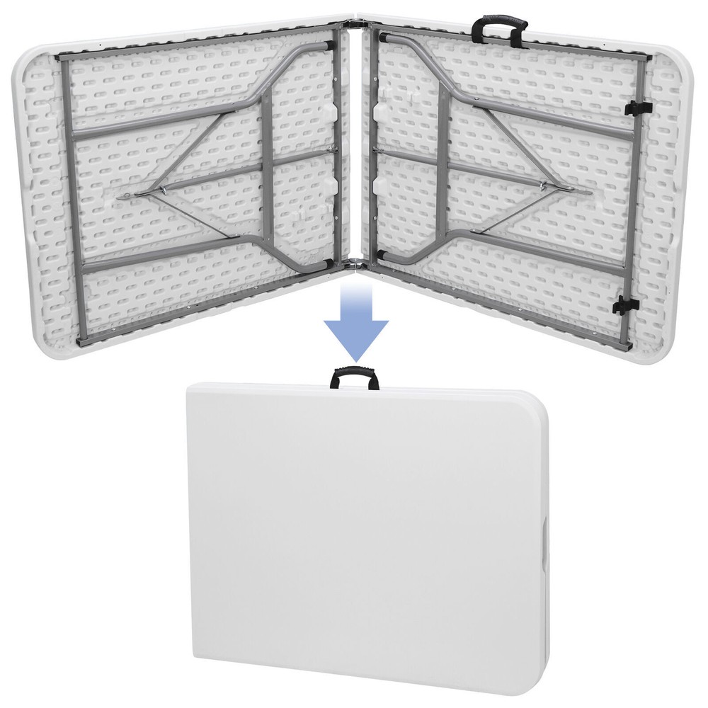 2PC 6' Portable Folding Table Plastic Fold-in-Half Picnic Party Camping Table