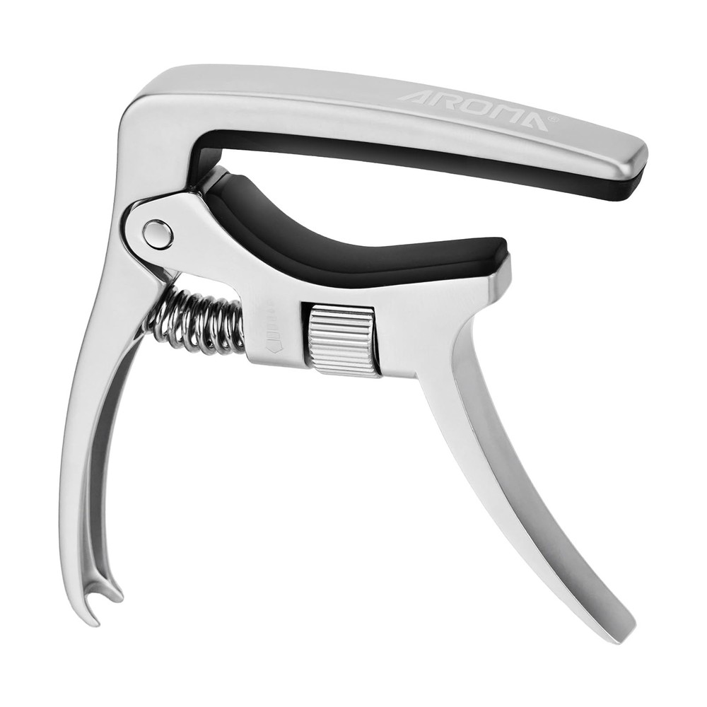 Aroma Professional Guitar Capo Adjustable Trigger Tension for 6 silver