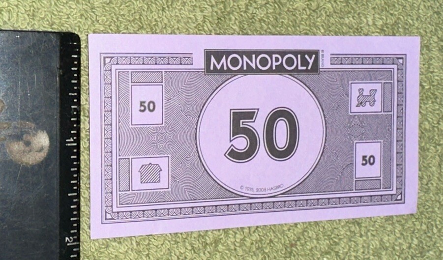 2013 Hasbro Monopoly Replacement Piece 30 - $50 Purple Bills