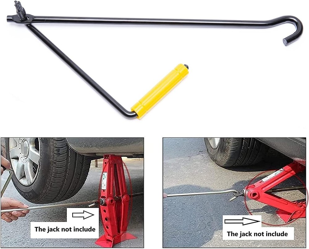 Compact 15.5-Inch Car Jack Handle for Easy Tire Changes – 3,000 lbs Capacity