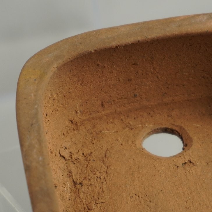 Tokoname Kanemasa Bonsai Pot Rectangular Soft Edge Used 13cm