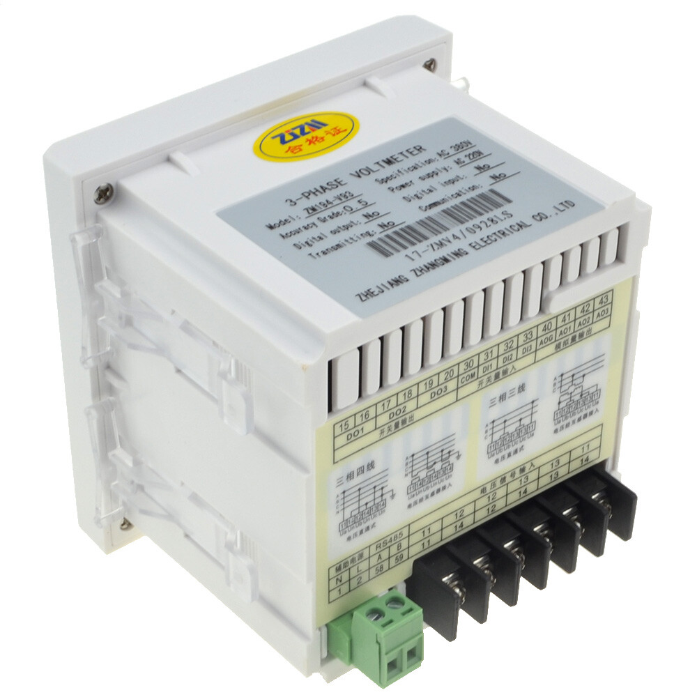 Intelligent Digital Display Voltmeter Three-phase AC Voltage Meter 96x 96mm