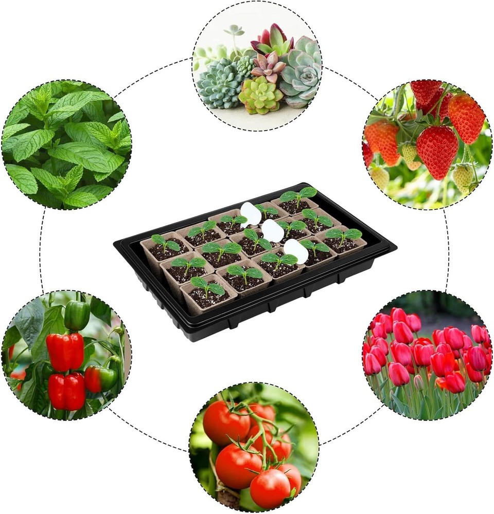 193 Pack Seed Starter Kit Including Seed Starter Tray Peat Pots for Seedlings...