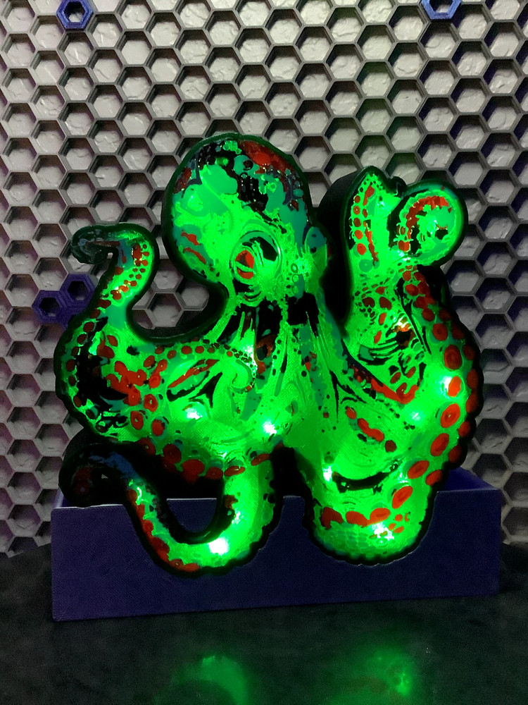 OCTOPUS Custom Printed LIGHT BOX LAMP LED Retirement, Birthday Gift,