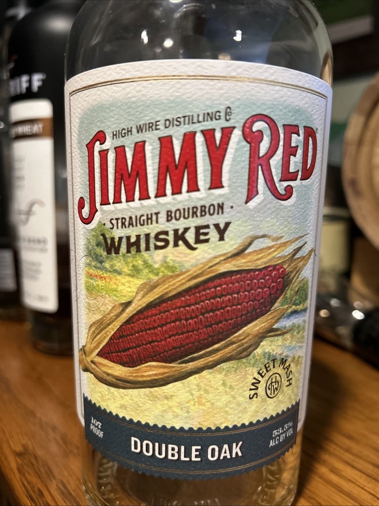 Jimmy Red EMPTY Bourbon Bottle. HighWire distillery. BATCH ONE.