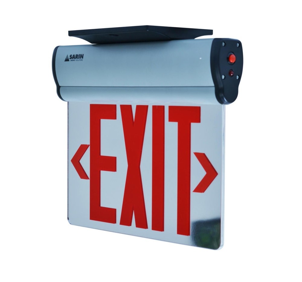 LED Exit Sign Edge Lit with Battery Back Up Double Side Red (Generic) Part#