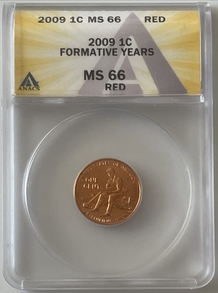 ANACS 2009 1C Lincoln Bicentennial - Formative Years (MS 66) (Red)