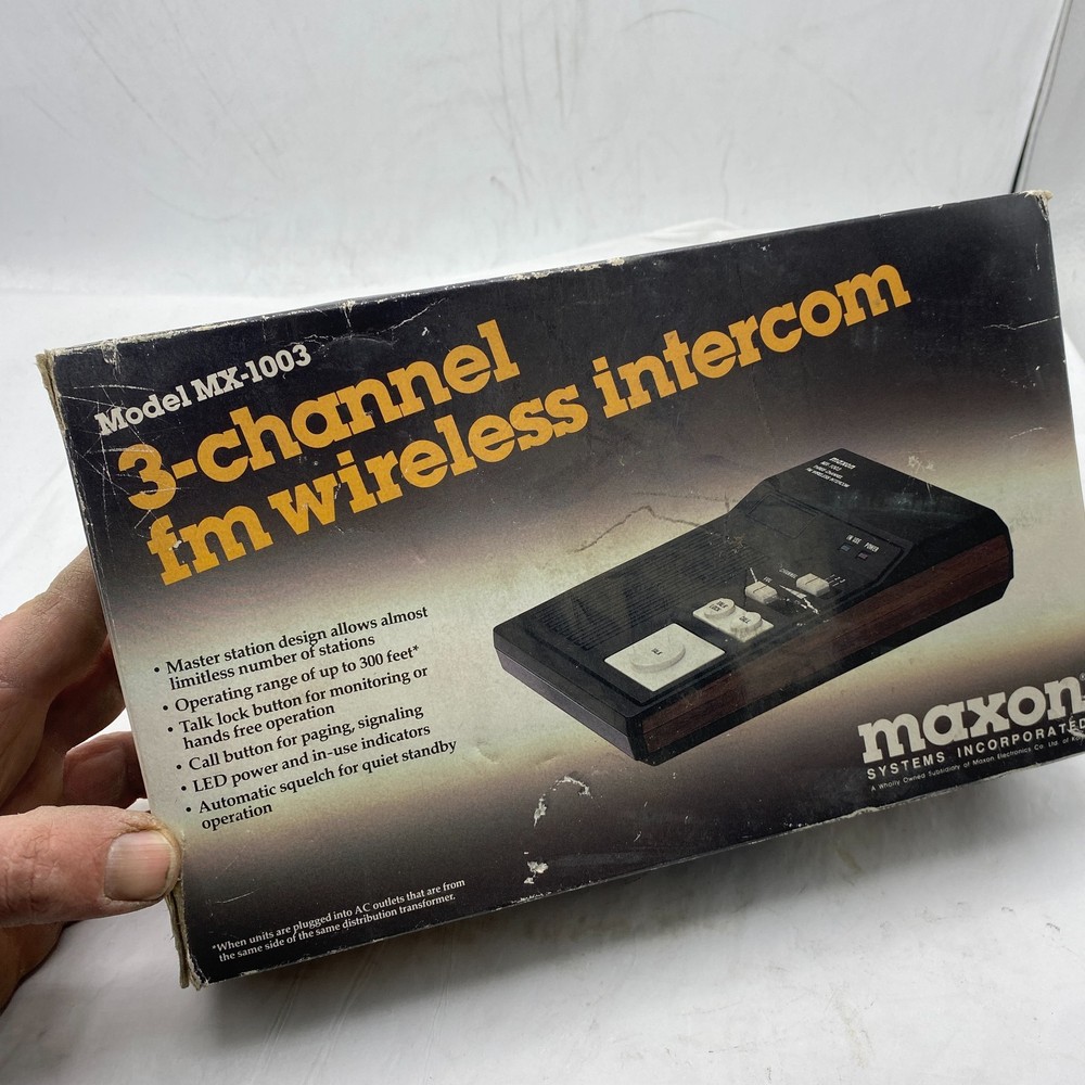 MAXON MODEL MX-1003 THREE CHANNEL FM WIRELESS INTERCOM MX1003 120VAC 60HZ