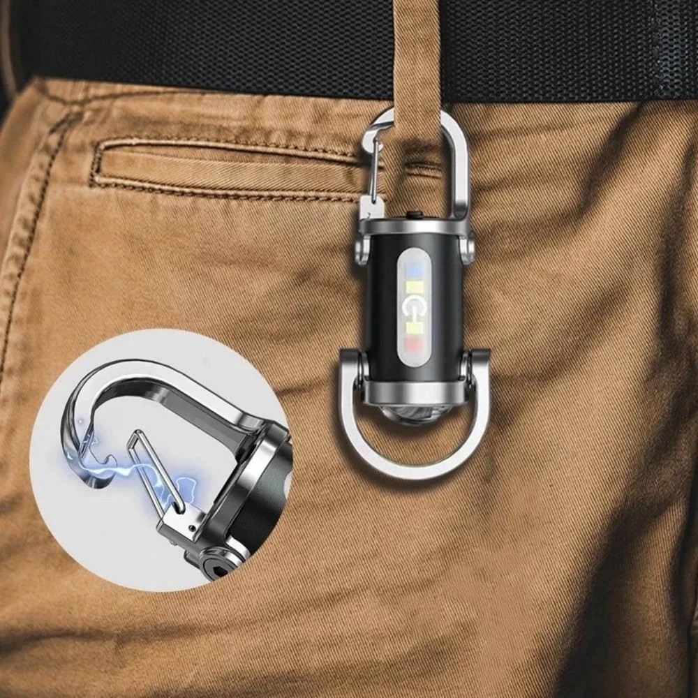 Rechargeable Keychain Flashlight Mini, Compact Light for Night Work, Camping