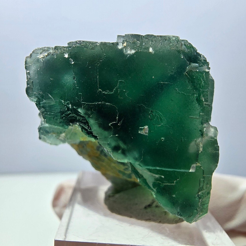 Clear Phantom Fluorite Cube parquetted, green Okorusu, Namibia 38*31*30mm