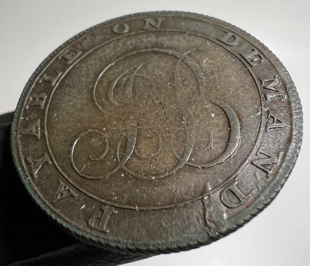 1795 Great Britain 1/2 Penny Foundling Fields Conder Token Middlesex