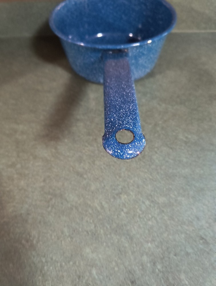 Blue With White Speckles Camp Enamelware 2 qt. Saucepan