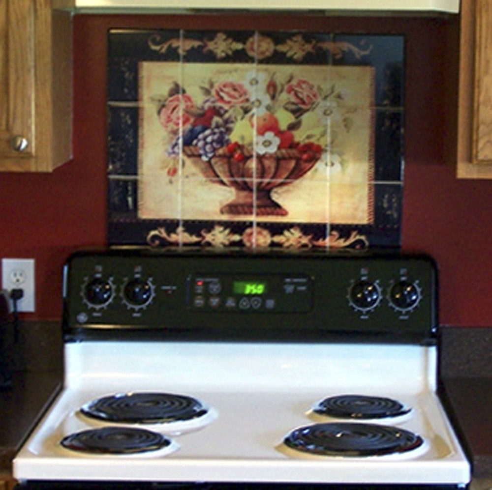 24 x 18 Art Basket Mural Ceramic Backsplash Tile #89