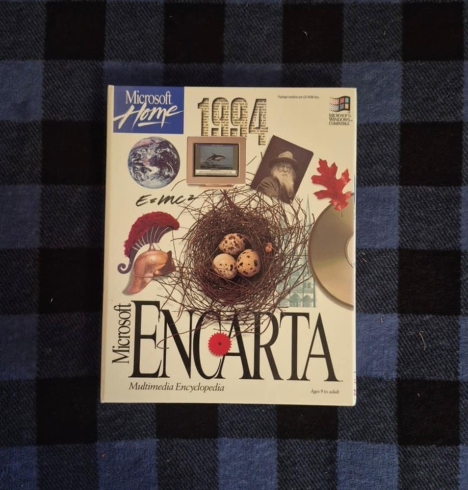 MICROSOFT ENCARTA 1994 Multimedia Encyclopedia CD-ROM Big Box