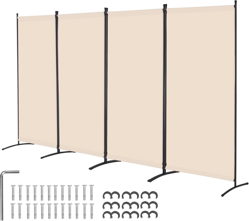 Room Divider 4 Panel Room Divider Folding Privacy Screen & Portable Partition