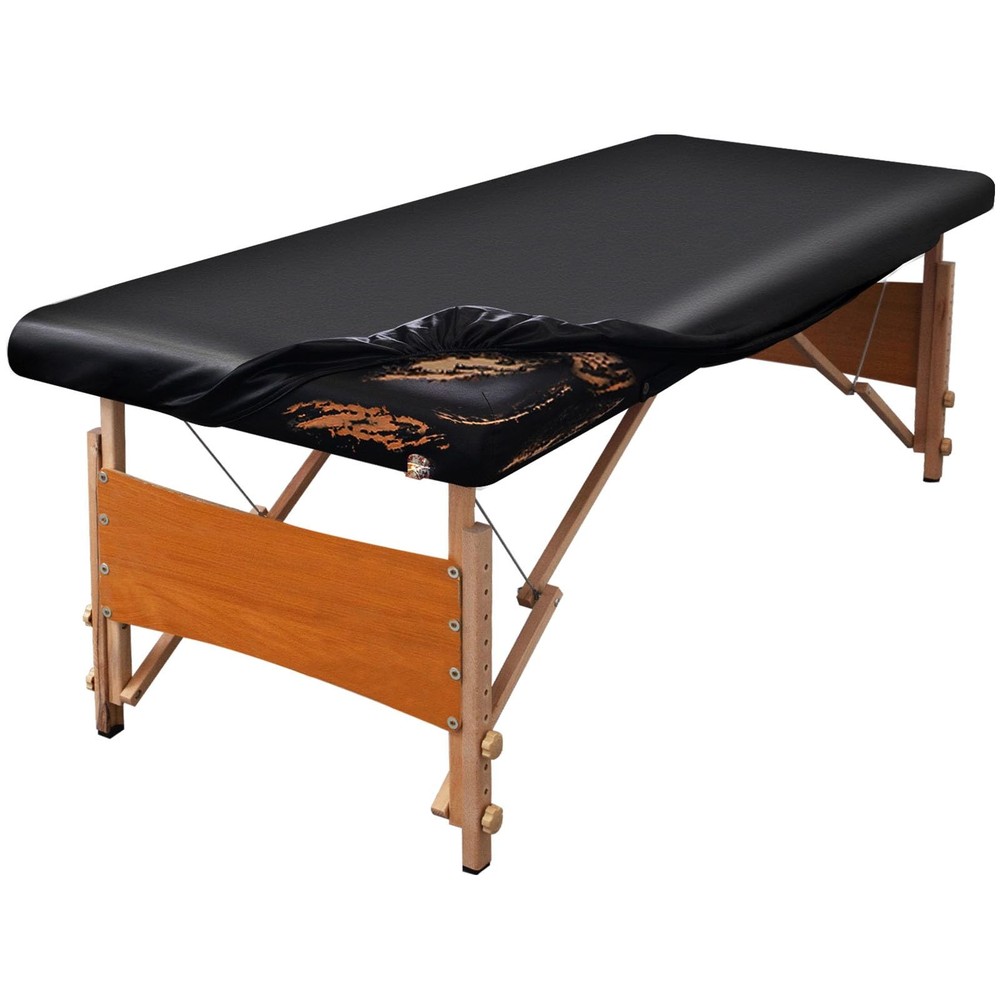 KIDOACOW Leather Massage Table Cover Protector Wipeable 1Pcs, Black