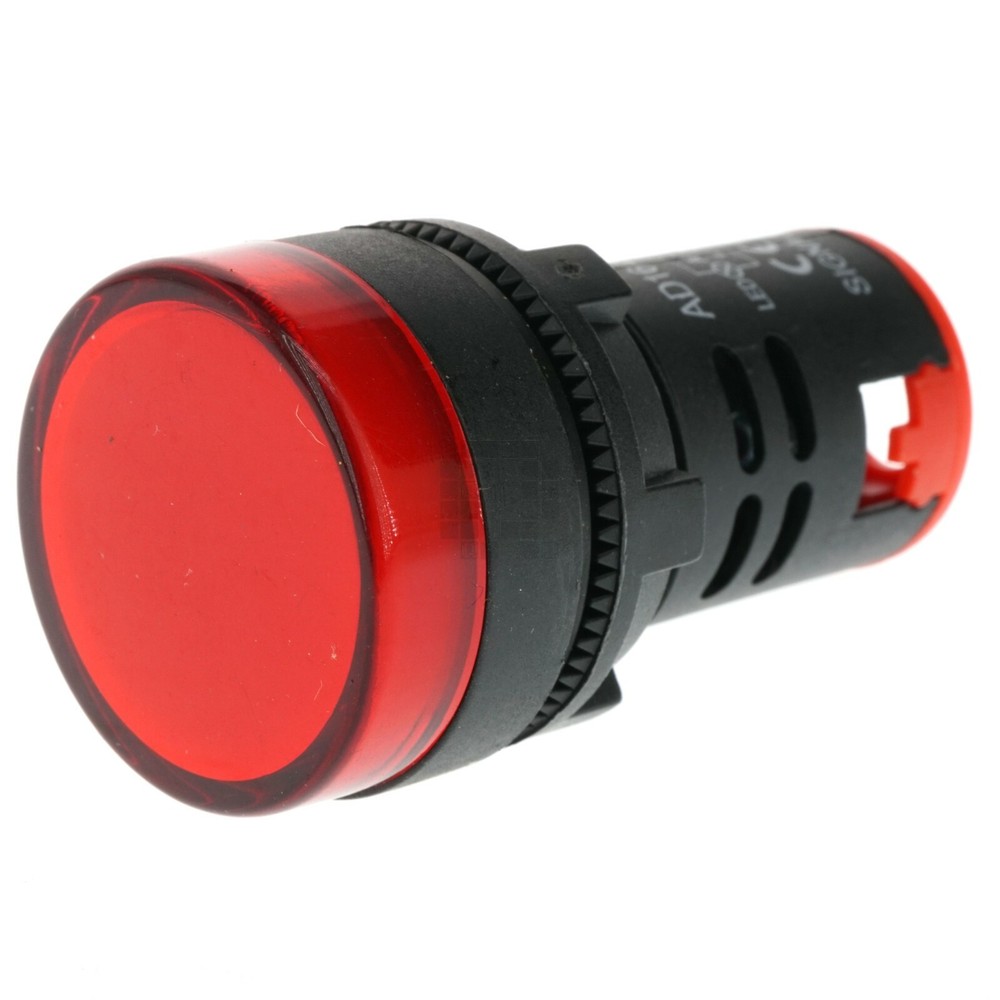 EARU AD16-22D/S 22mm Panel Mount LED Signal Indicator Light, Red 24V