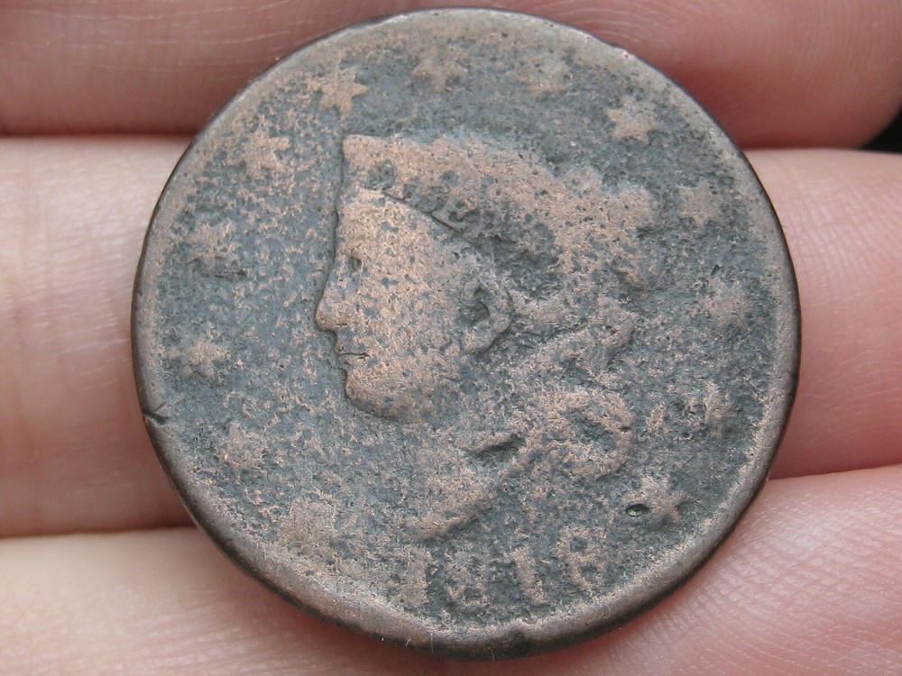 1818 Matron Head Large Cent- About Good Details