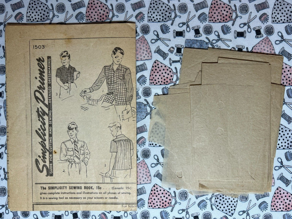 Simplicity Sewing Pattern 1503 Boys' Shirt Size 8 Cut Complete