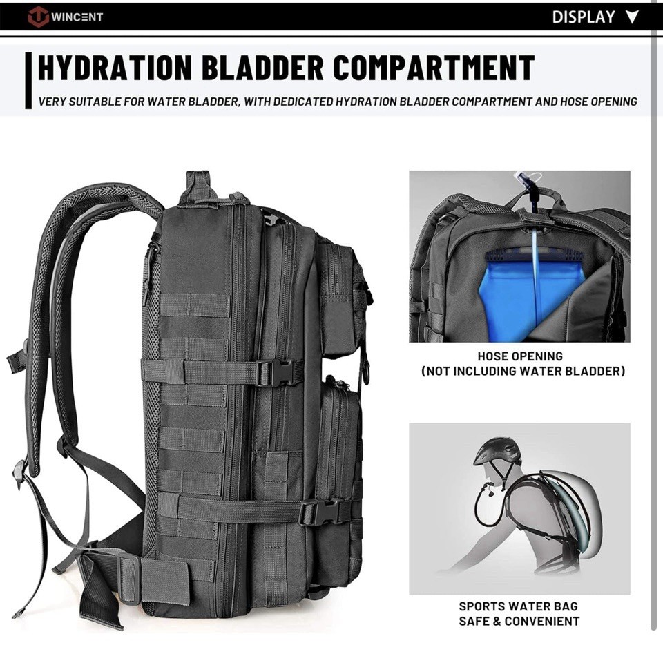 Wincent Multi Functional Military Assault Tactical Backpack w/ Double Stitching