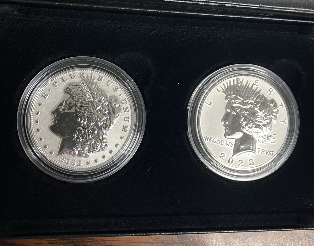 2023 $1 Reverse Proof American Silver Eagle Designer Edition 2pc Set, OGP 092505