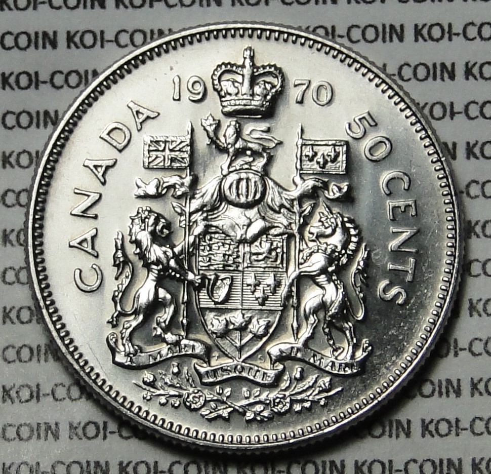 Canada 1970 50c half dollar coin lightly circulated