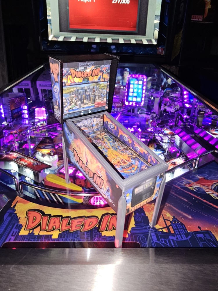 Miniature Replica “Dialed In” Pinball Machine Mini Scale Model, Keepsake, Trophy