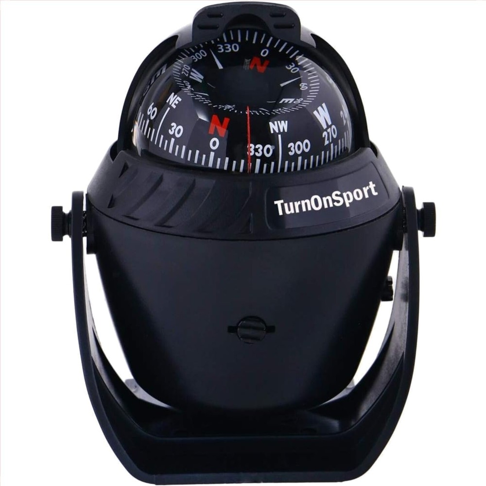 Compact Illuminated Boat Compass with Visible Lubber Line - Easy Installation