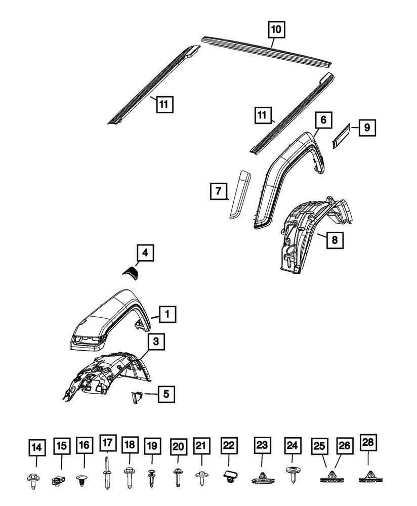 Genuine Mopar Rail Cap Right 68343262ab