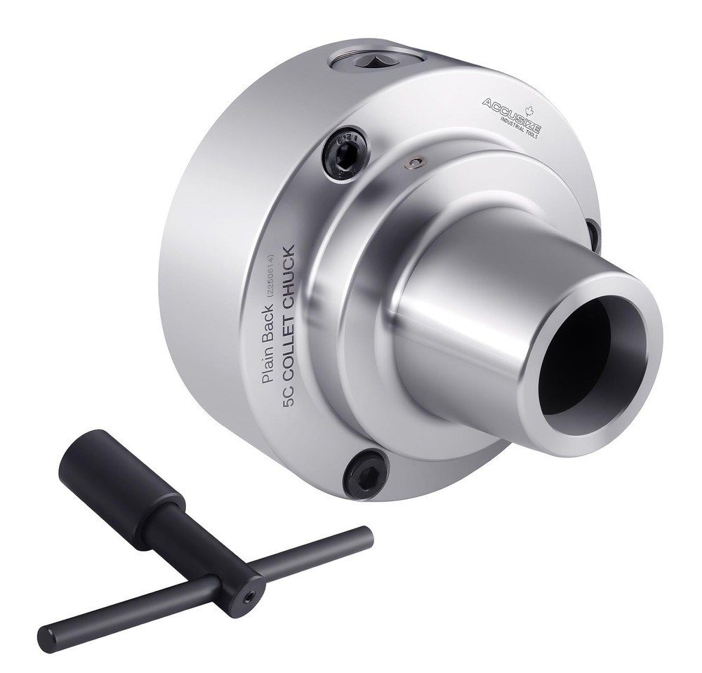 Accusize Industrial Tools 5C 5'' Collet Chuck, Plain Back, for Lathe Machine,...